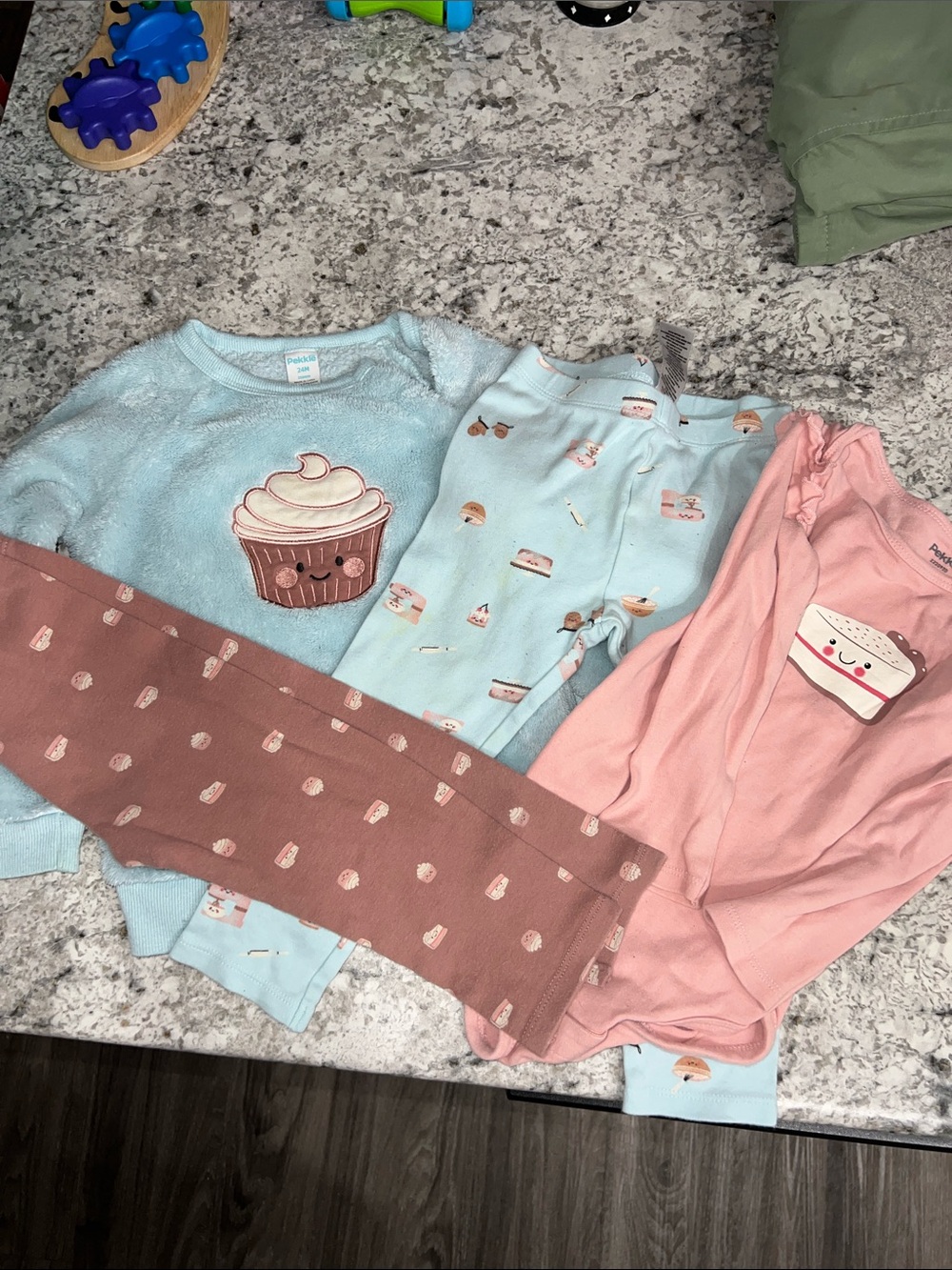 Kids Cupcake Pajama Set - Light Blue & Pink